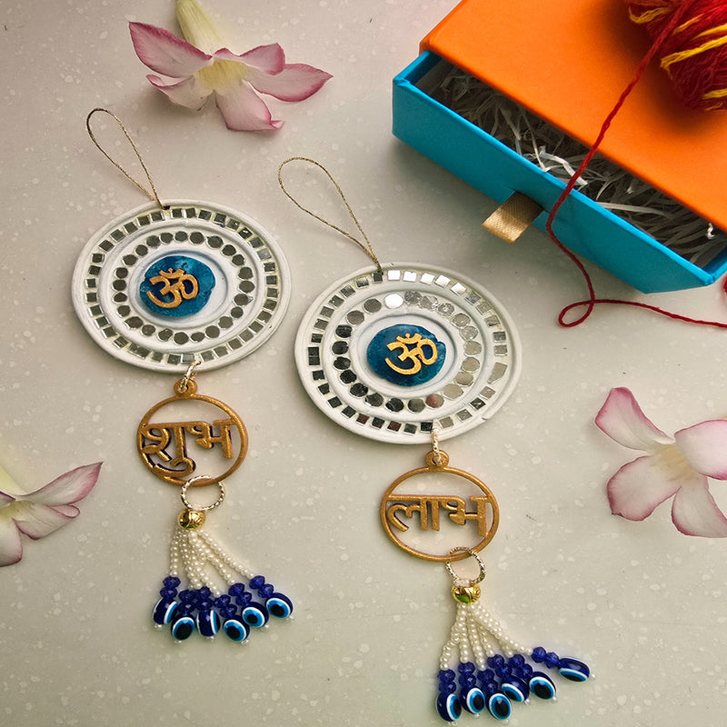 Agate Aum Latkan (Light Blue) - Set Of Two