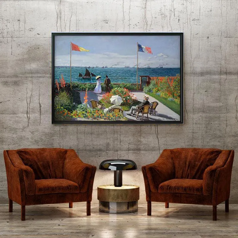 Garden At Sainte Adresse By Claude Monet - Black Frame media 4