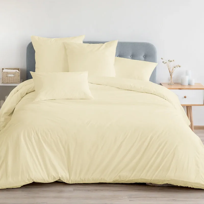 Maison Fitted Solid Cotton Bedsheet (Ivory) - 400 TC media 9