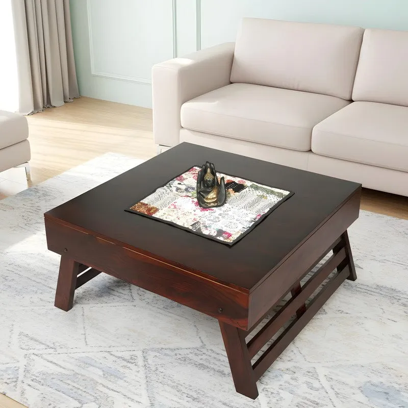 Servon Sheesham Wooden Center Table - Dark Brown media 1