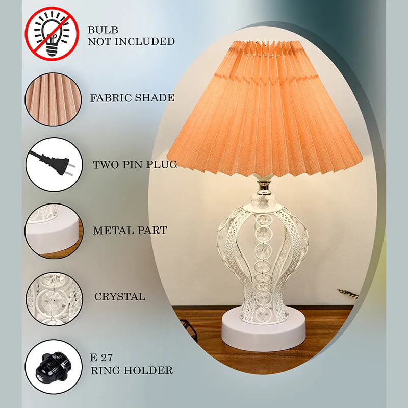 Irelle French Pleat Metal Table Lamp - Beige,White media 5