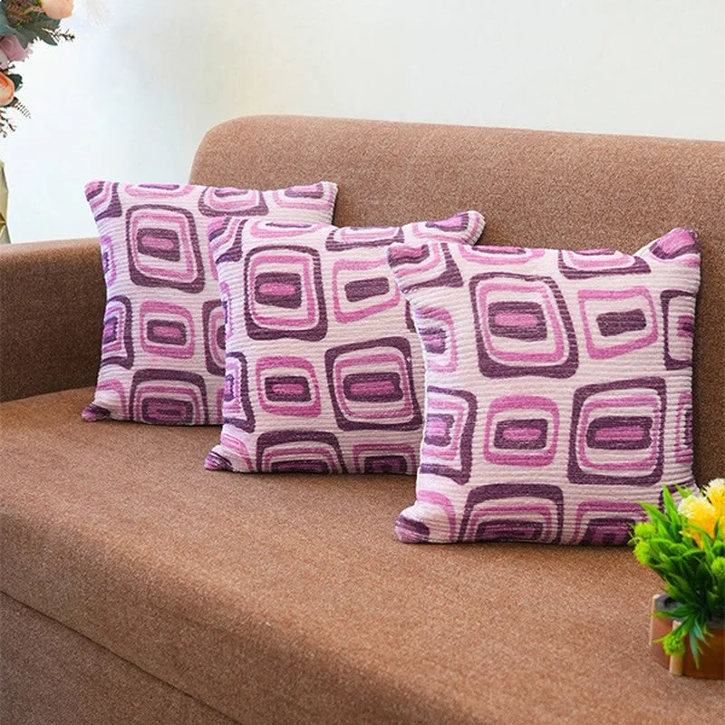 Squarecraft Cushion Cover (Purple) - Set Of Three media 1