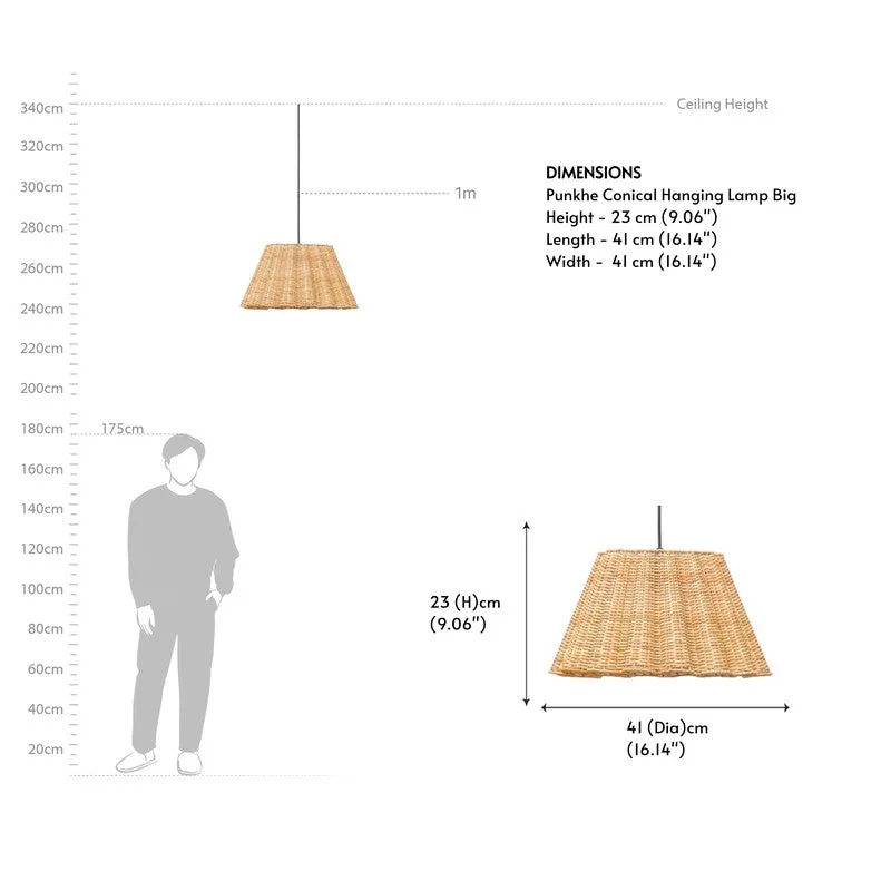 Orange Tree Punke Conical Cane Ceiling Lamp media 5