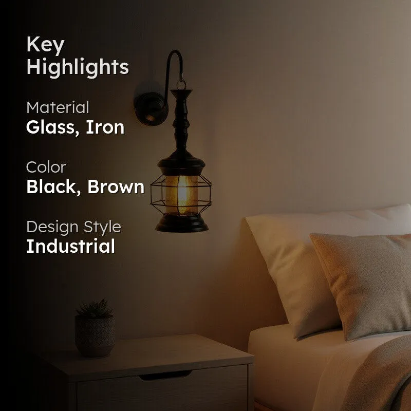 Sleek Noir Iron Wall Lamp media 2