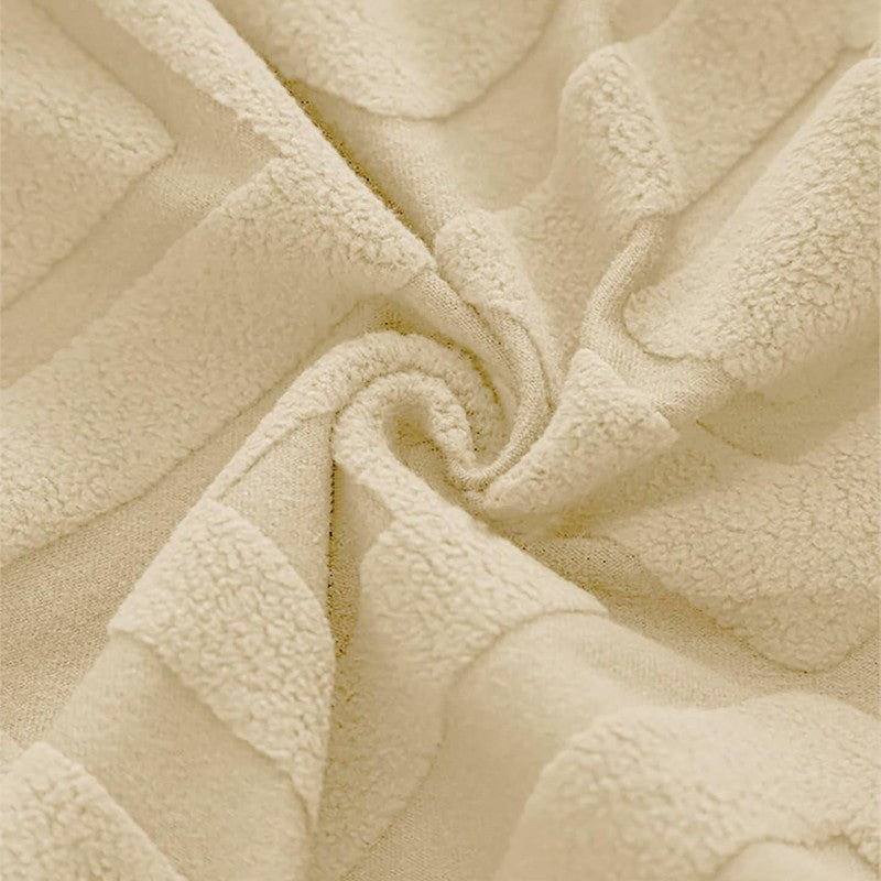Diamante Jacquard Chair Cover - Beige media 5