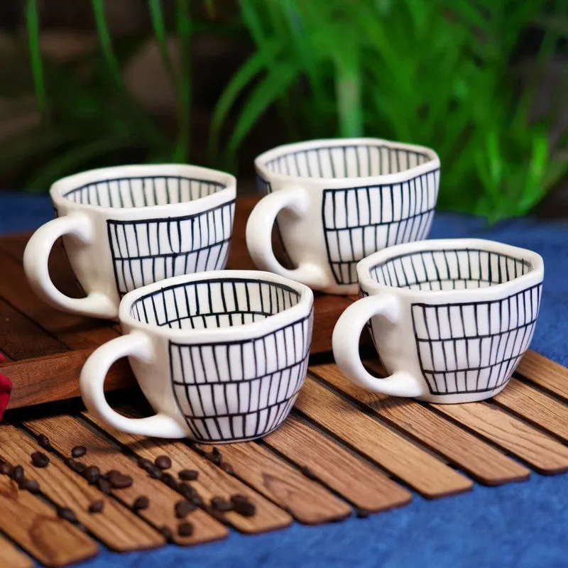 Chevron Waves Ceramic Coffee Mug (230 mL Each) - Set Of Four media 1
