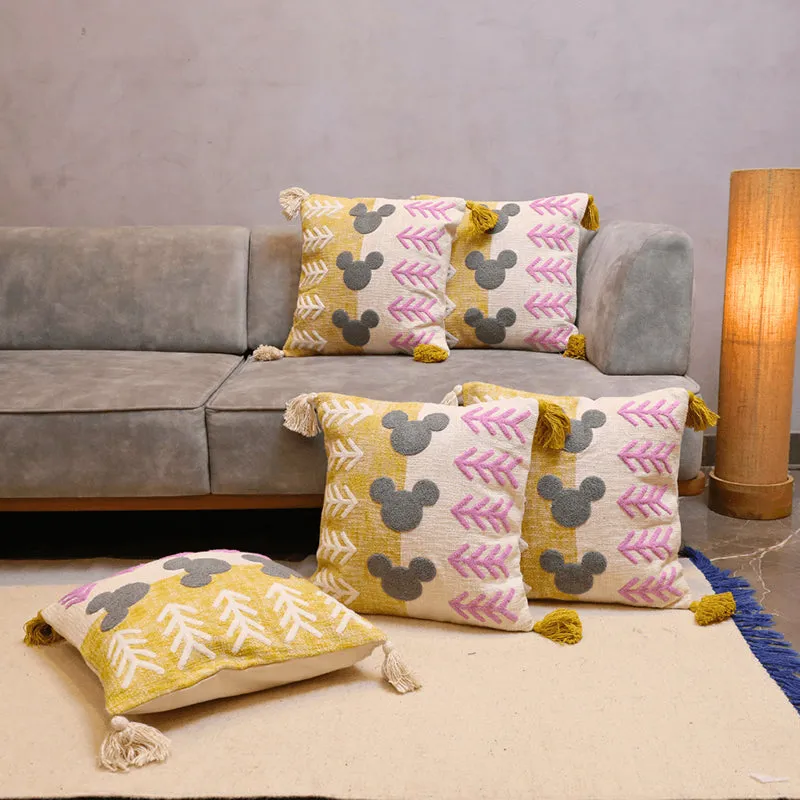 Plush Pavilion Tufted Cushion Cover (Multicolor) - Set Of Five media 1