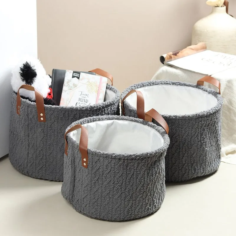 LineNest I Fabric Storage Basket (Black) - Set of Three media 1