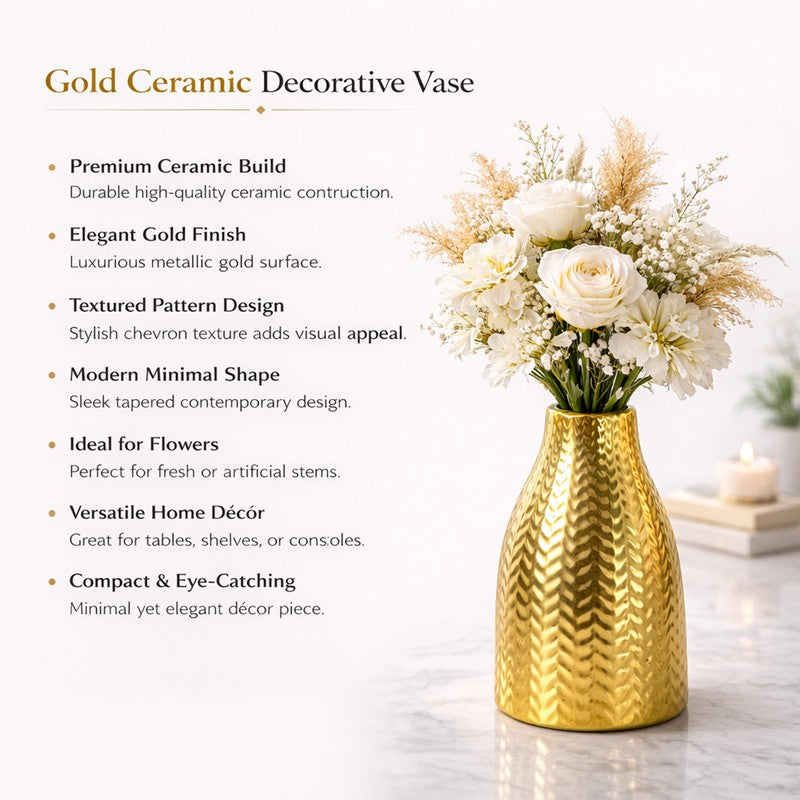 Sculptora Ceramic Vase - Gold media 7