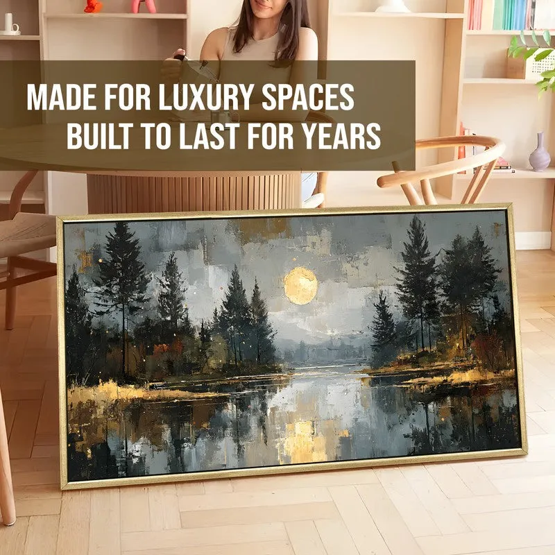 Lunar Echo Canvas Wall Painting With Frame media 5