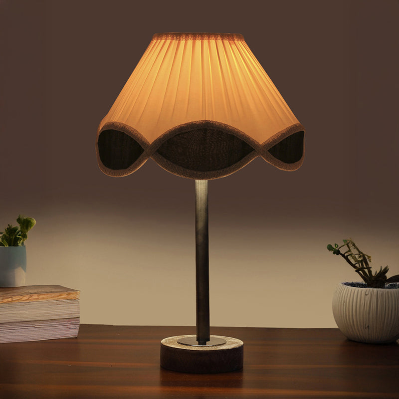 Valenica Rodin Wooden Table Lamp - White,Silver,White