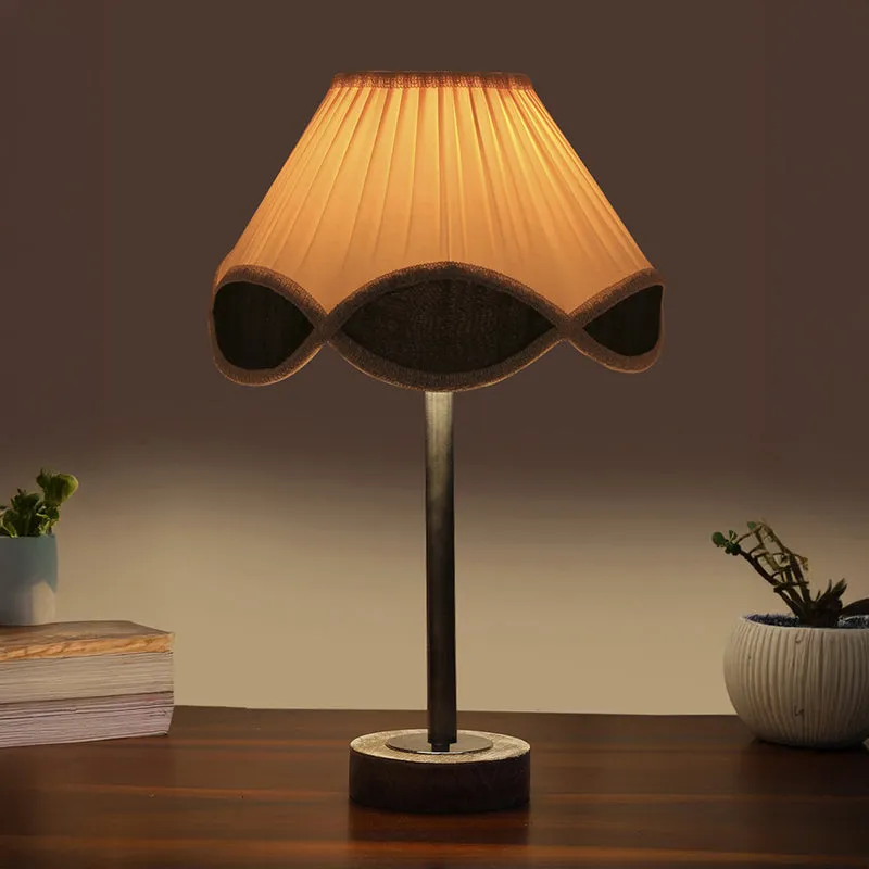 Valenica Rodin Wooden Table Lamp - White,Silver,White media 1