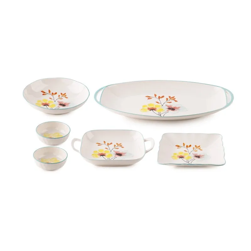 Saffron Porcelain Snack Set - Six Piece Set - 5