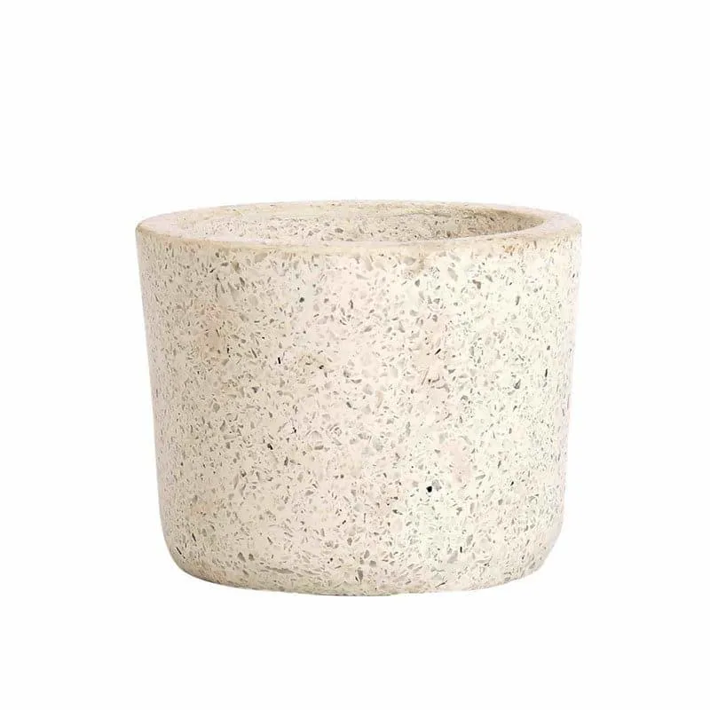 White Terrazzo Hand Crafted Marble Planter media 4