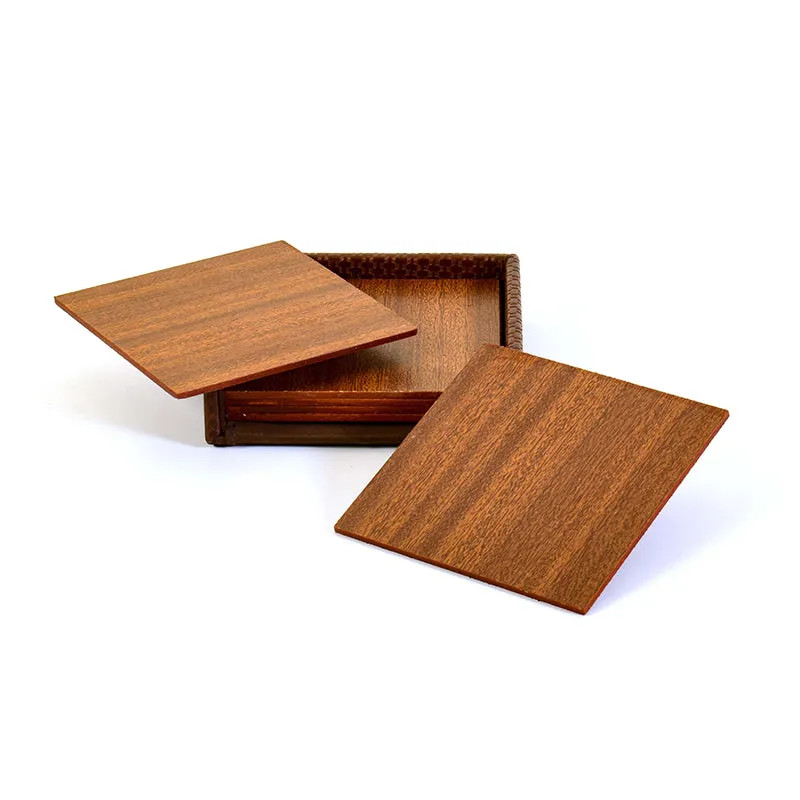 Trivox Faux Leather Coaster (Brown) - Seven Piece Set media 7