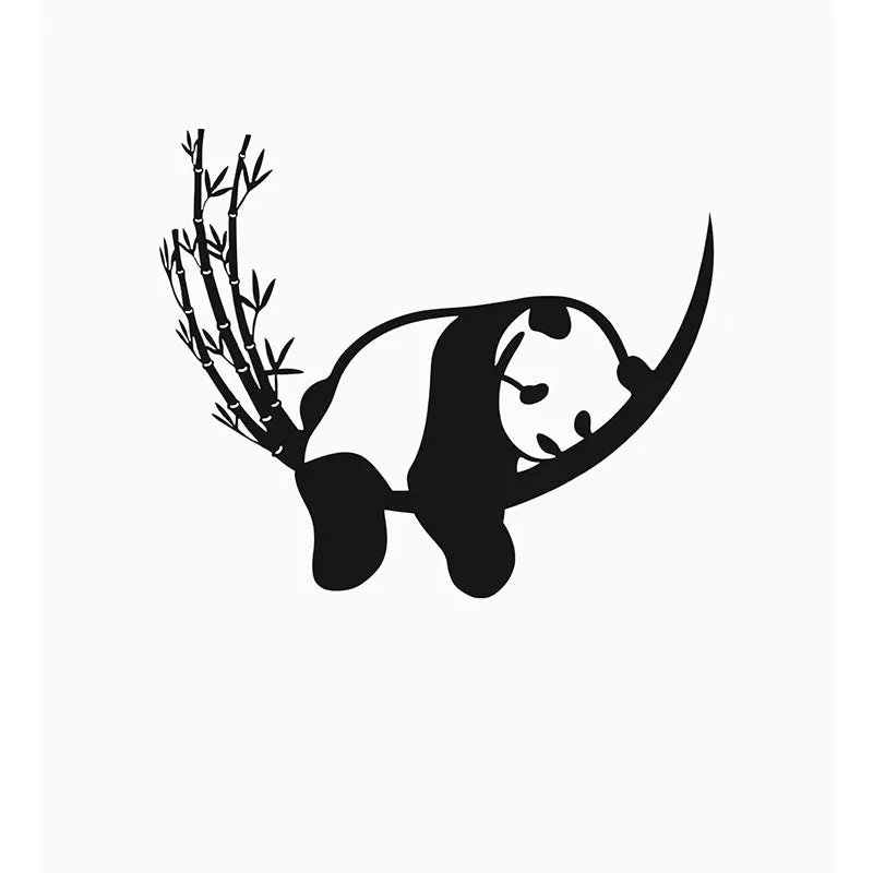 Panda On Bamboo Black Iron Wall Accent media 3