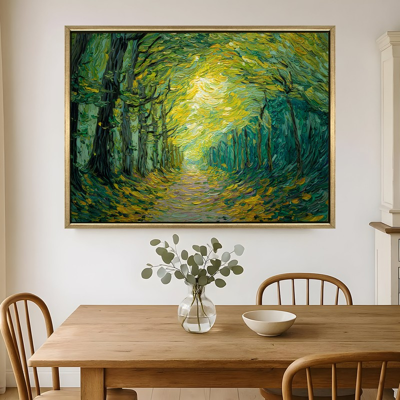 Meadowed Way Canvas Wall Painting With Frame