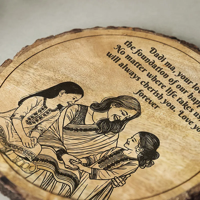 Dadi Ma's Love Wood Showpiece - Round media 4