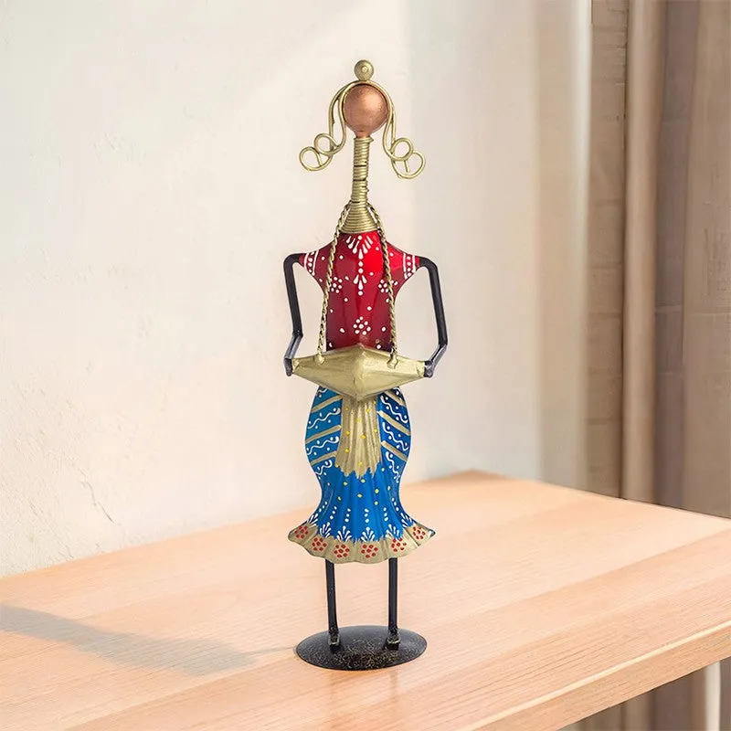Lady Musician Iron Showpiece - Blue,Red media 6