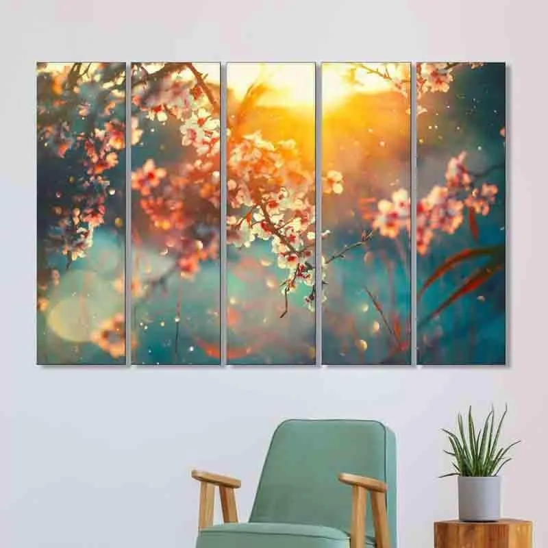 Japanese Blossoms Wall Art - Set of Five media 1