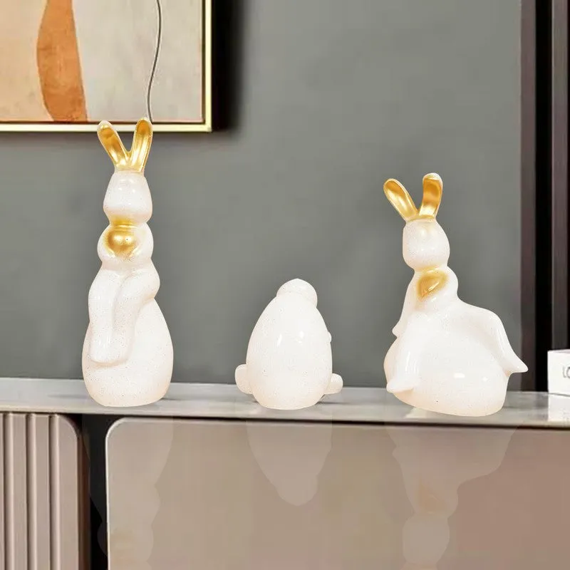 Elegant White Ceramic Swan Showpieces - Set Of Three media 4