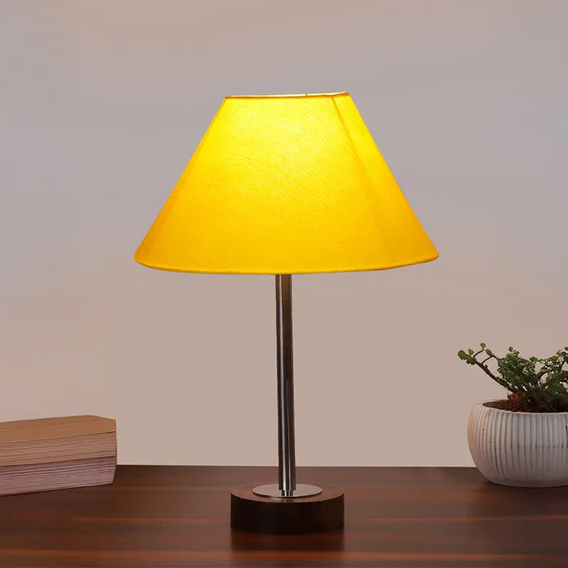 Cotin II Rodin Wooden Table Lamp - Yellow,Silver,Brown media 2