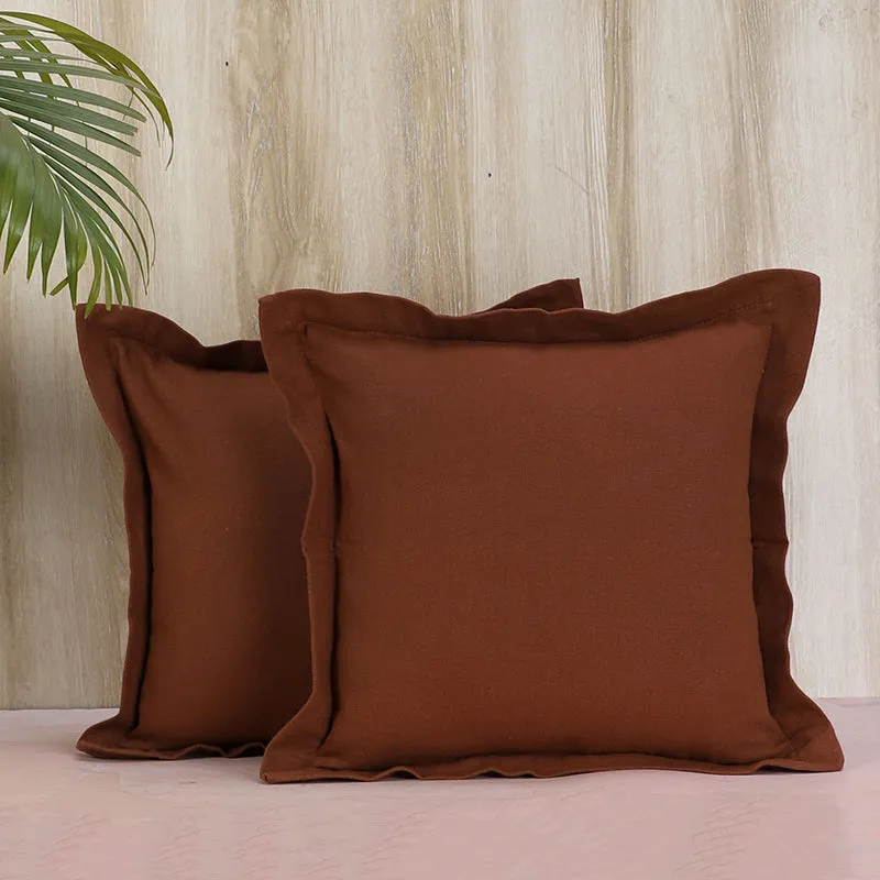 Swayam Tona Printed Cushion Cover (Brown) - Set of Two media 2