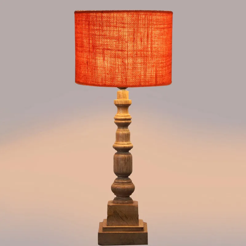 Sienna I Arbor Wooden Table Lamp - Orange,Brown media 4