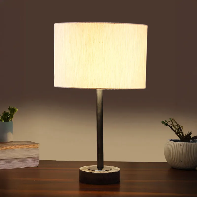 Cotin I Rodin Wooden Table Lamp - OffWhite,Silver,White media 1