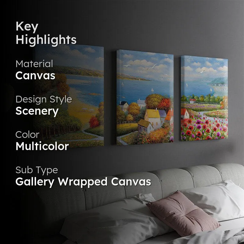 Croatia Calm Canvas Wall Painting - Set Of Three media 2