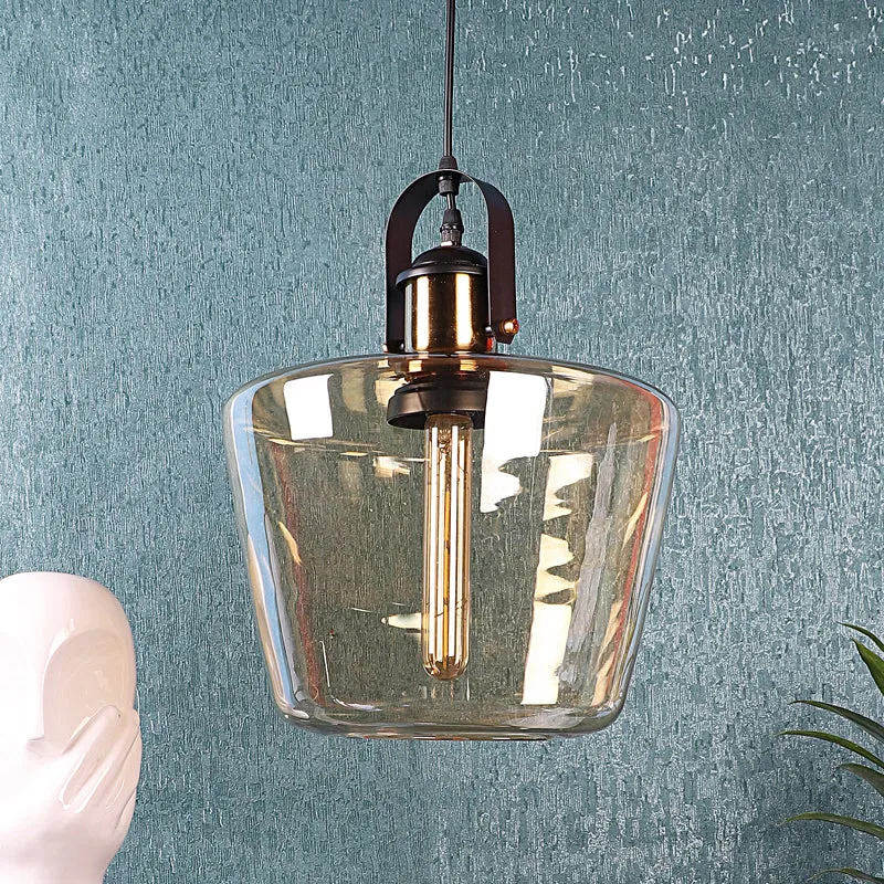 Nyxra Glass & Iron Ceiling Lamp - Gold media 3