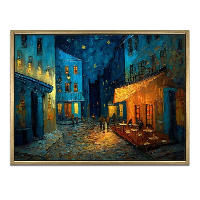 Cobblestone Glow Canvas Wall Painting With Frame media 3