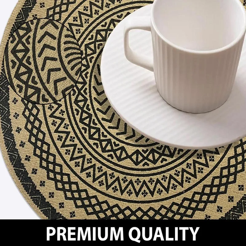Mandala Black Round PVC Table Mats - Set Of Four media 6