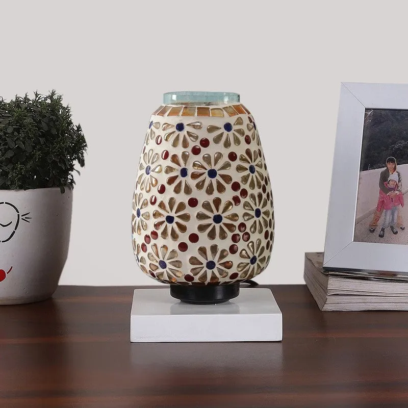 Celionis Glass Table Lamp With Wooden Base - Multicolor media 4