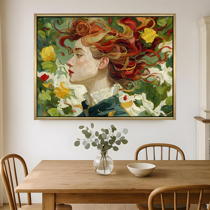 Verdant Harmony Canvas Wall Painting With Frame