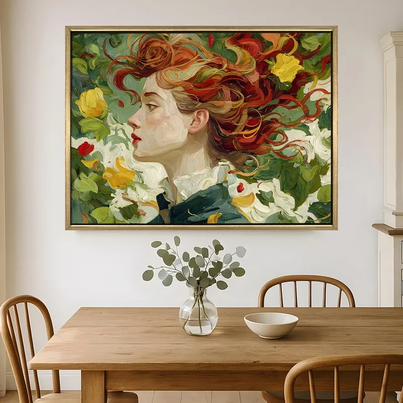Verdant Harmony Canvas Wall Painting With Frame media 1