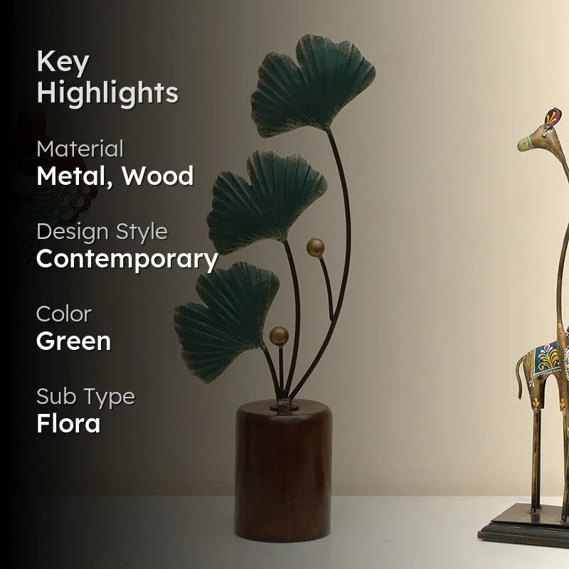 Futurist Flora Metal & Wood Showpiece media 2