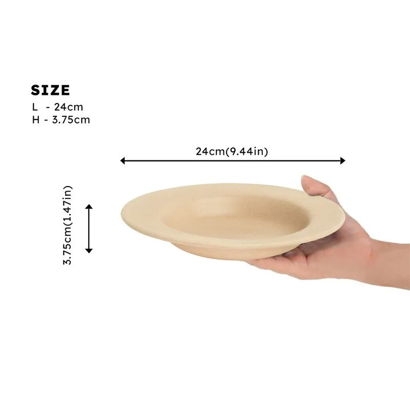Wood Grove Ceramic Pasta Plate (Brown) - Set Of Two media 9