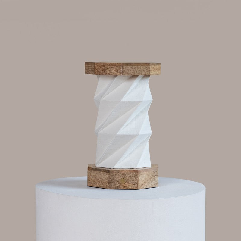 Fig Living Foldplay Cotton Table Lamp - Ivory,Brown media 5