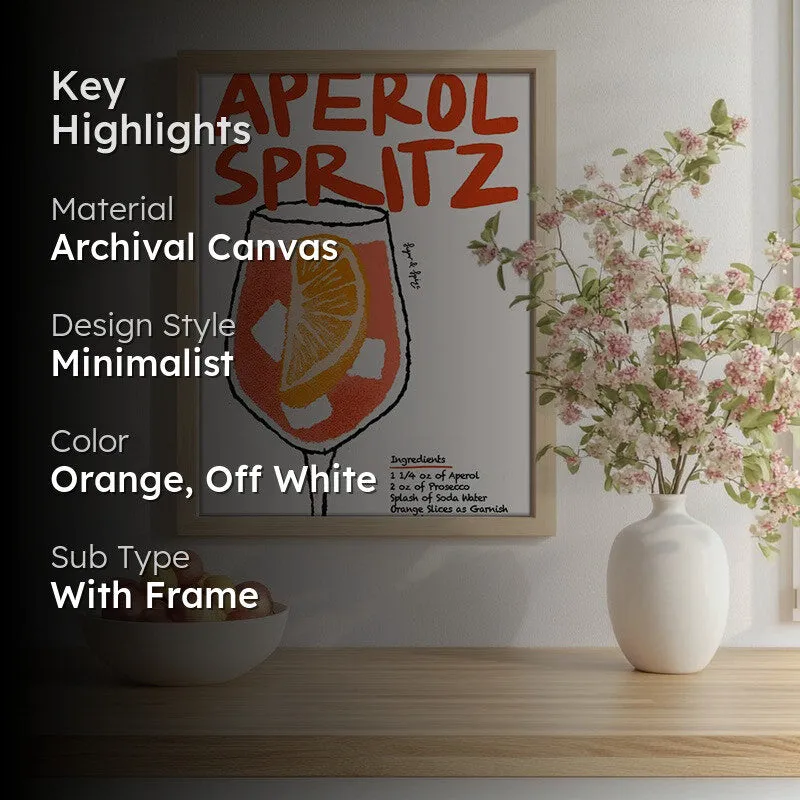 Aperol Spritz Archival Canvas Wall Art - Brown media 2