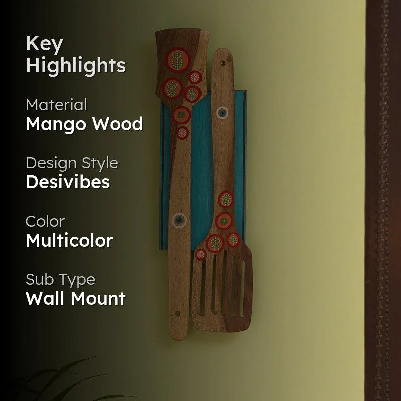 Spice Spatula Mango Wood Wall Accent media 2