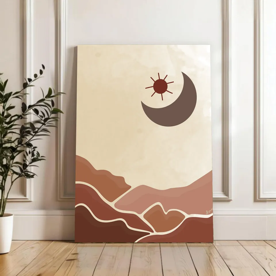Desert Bloom Cotton Canvas Wall Painting media 4