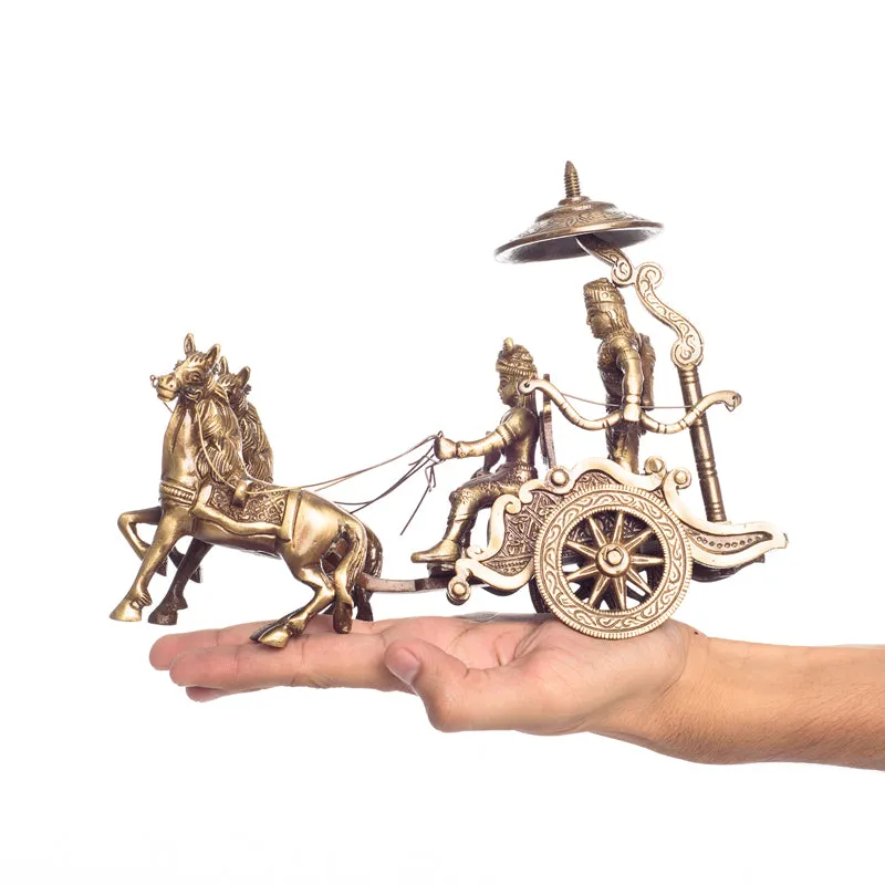 Mahabharatha Brass Krishna Arjuna Showpiece media 6
