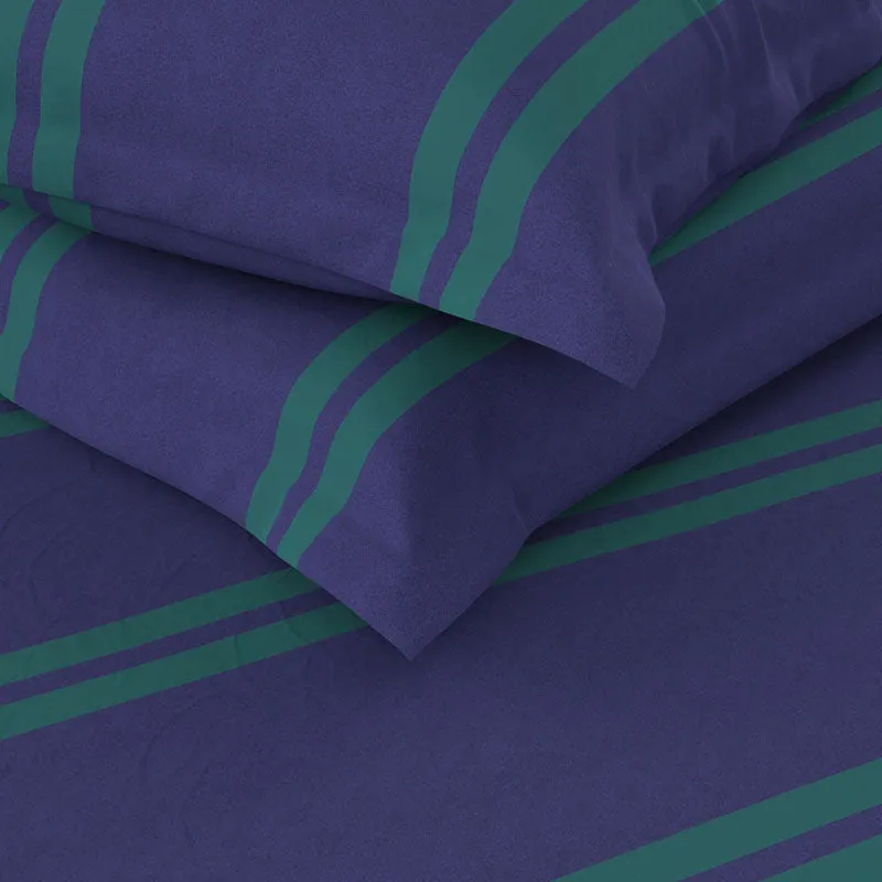 Nautica Mosaic Luxe Geometric Cotton Bedsheet (Navy Blue) - 160 TC media 5