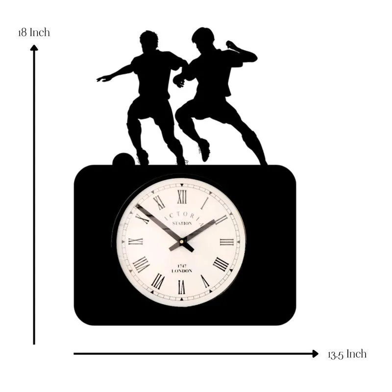 Player Steel Analog Wall Clock - Black media 7