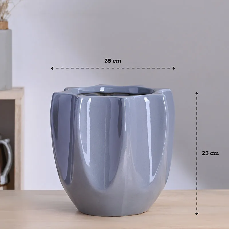 Ugaoo Pebble Pod Ceramic Planter - Grey media 8