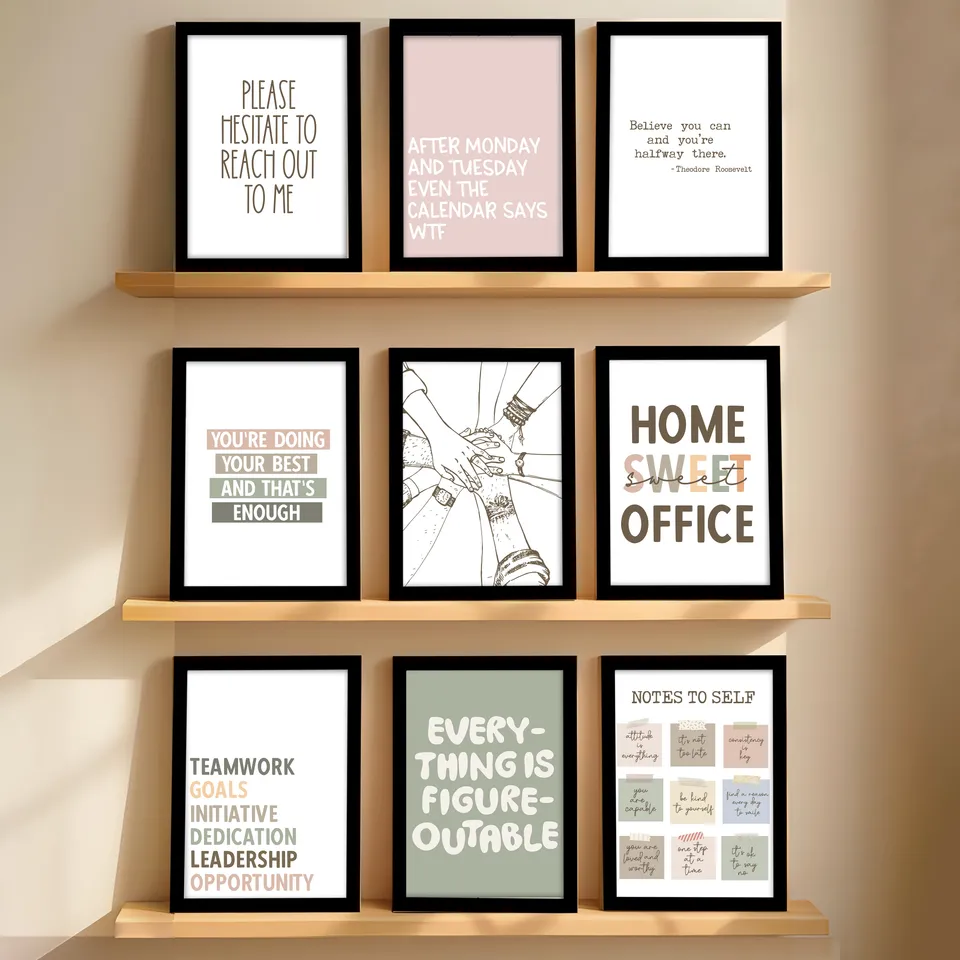 Minimal Motivation Wall Art Collection - Set Of Nine media 1