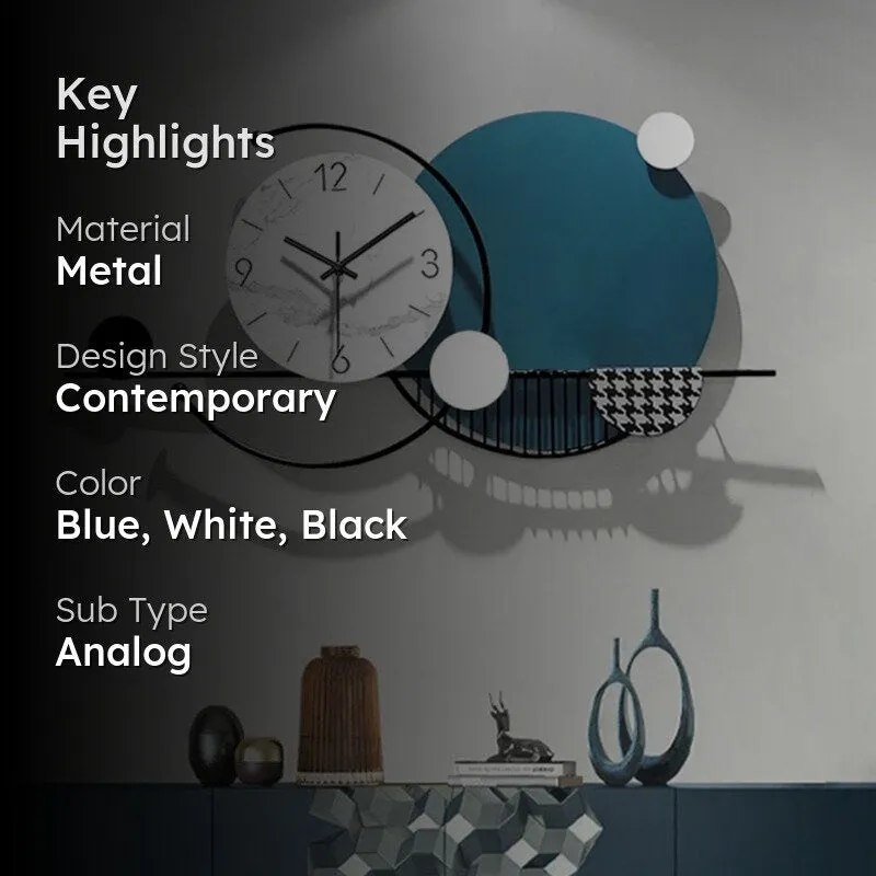Temporelle Metal Analog Wall clock media 2