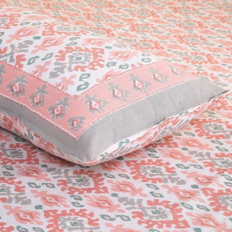 Rowan Ethnic Cotton Bedsheet (Peach) - 180 TC media 4