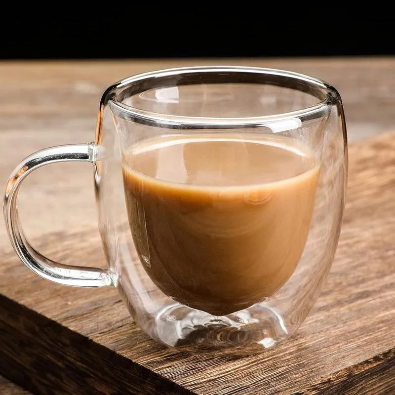 Elegant Glass Coffee Mug (80 mL Each) - Set Of Two media 4